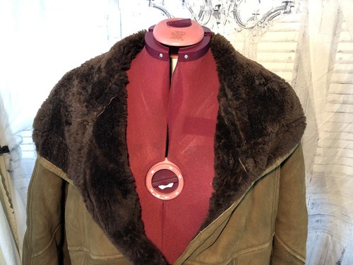 DESIGNER ECHT LAMMFELL SHEARLING FELL LEDER JACKE Vintage DAMEN MANTEL LARGE! - Bild 4 von 12