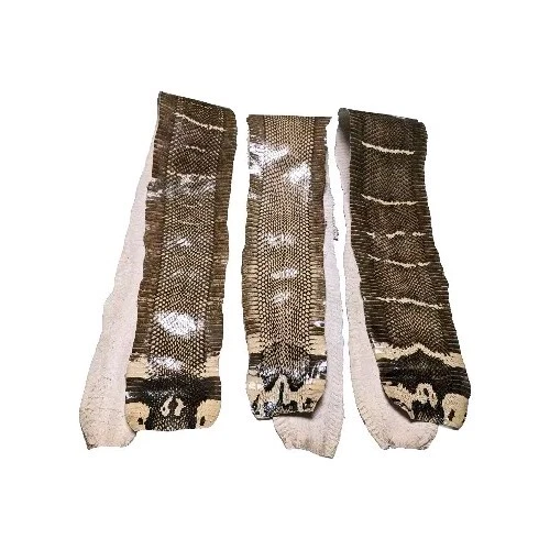 Asia Cobra Snake Skin w/ Hood Mark Snakeskin Hide Leather without Hole Dk Taupe  - Image 3 of 4