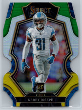 Kerby Joseph 2022 Panini Select Green & Yellow Prizm Die-Cut Rookie #135