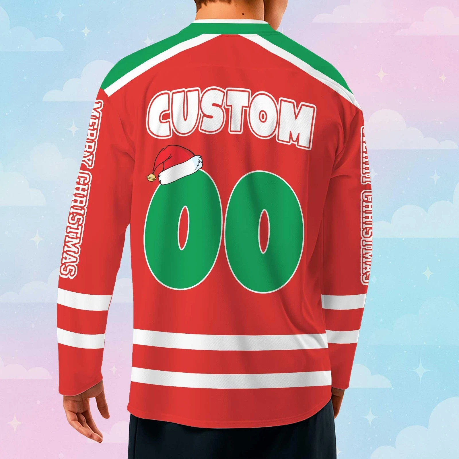 Personalized Merry Christmas Mickey and Friends Hockey Jersey