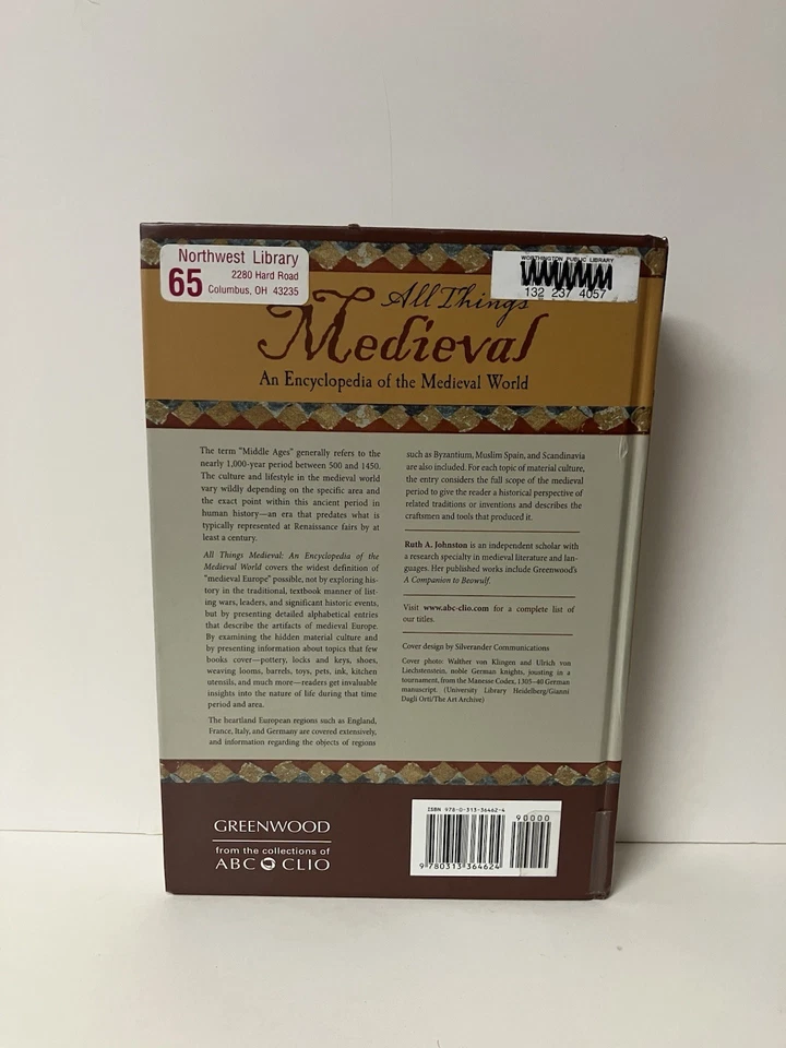 All Things Medieval Volume 1 A-I by Ruth Johnston 2011 Hardcover VERY GOOD - Image 2 of 4