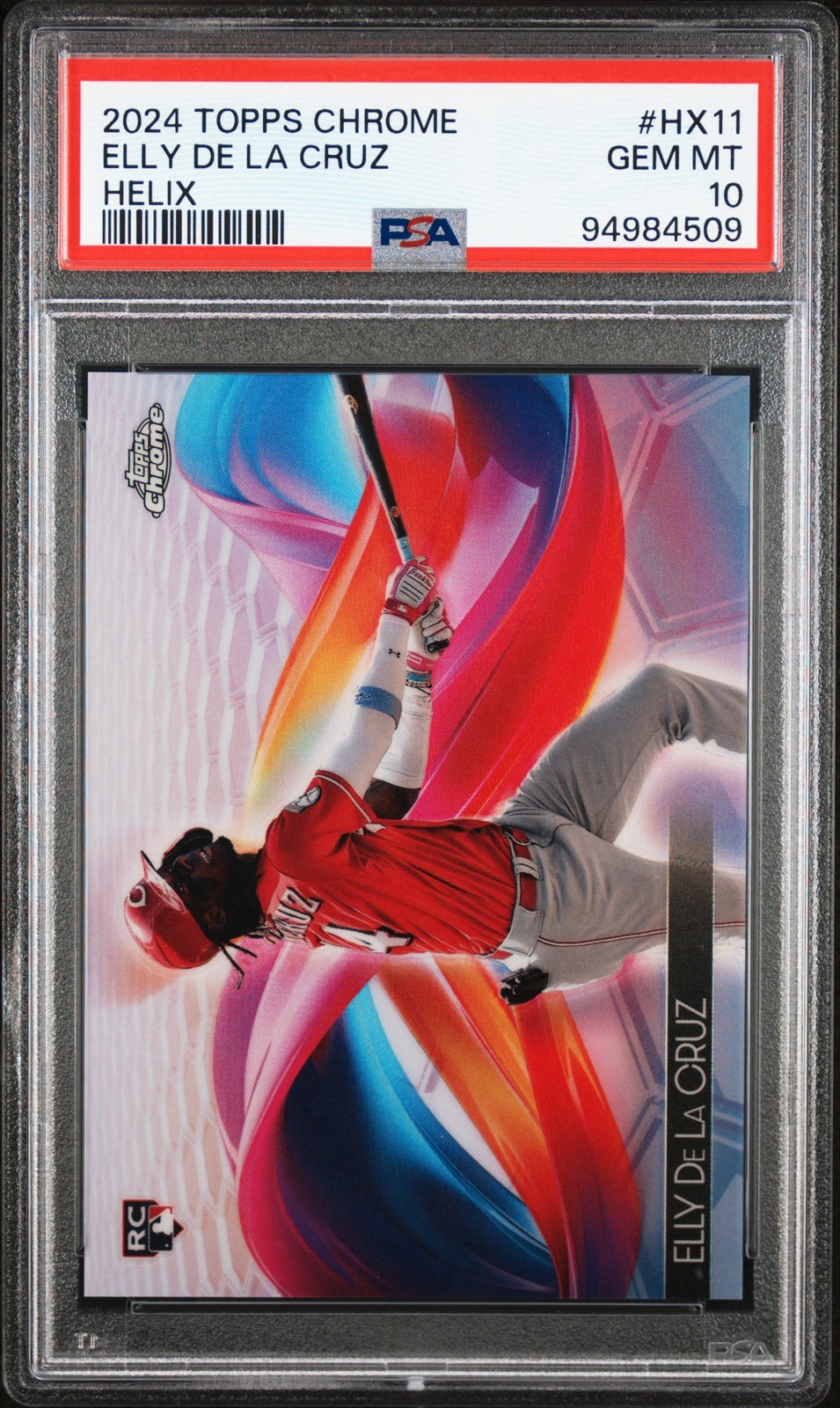 2024 TOPPS CHROME HELIX #HX11 ELLY DE LA CRUZ PSA 10