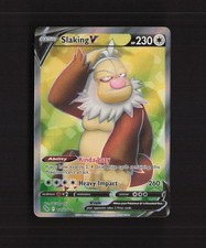 Carta Pokemon Holo Slaking V 077/078 Pokemon GO Full Art ultra rara quasi nuova