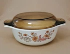 Vintage Pyrex England Country Autumn 8" Covered Casserole Dish 1970s