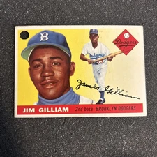 1955 Topps #5 JIM GILLIAM *Hole punch top left*