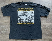Vtg The Price of Freedom POW MIA T-Shirt Mens Size XL Black Heavyweight Jerzees