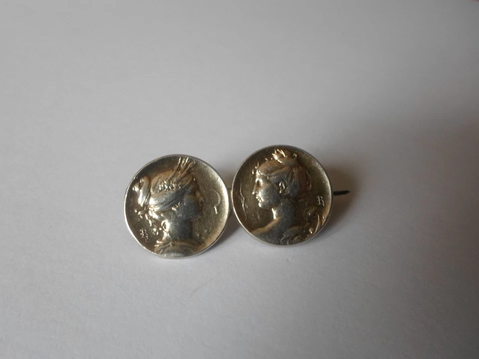 broche en argent massif, art nouveau, déesse de la lune et Cérès de louis Rault - Imagen 4 de 4