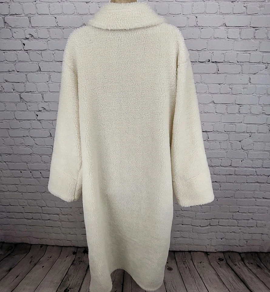 Винтажный не связываться с Texas слоновой кости шерпа переключения карманы с подкладкой пальто большой L - Изображение 2 из 4