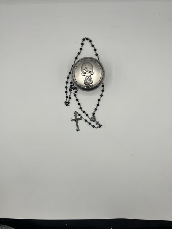 First Communion Precious Moments Rosary and Box Boy