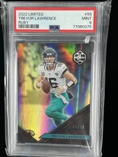 2021 Panini Limited Trevor Lawrence Ruby /49 Jacksonville Jaguars #55 PSA 9￼