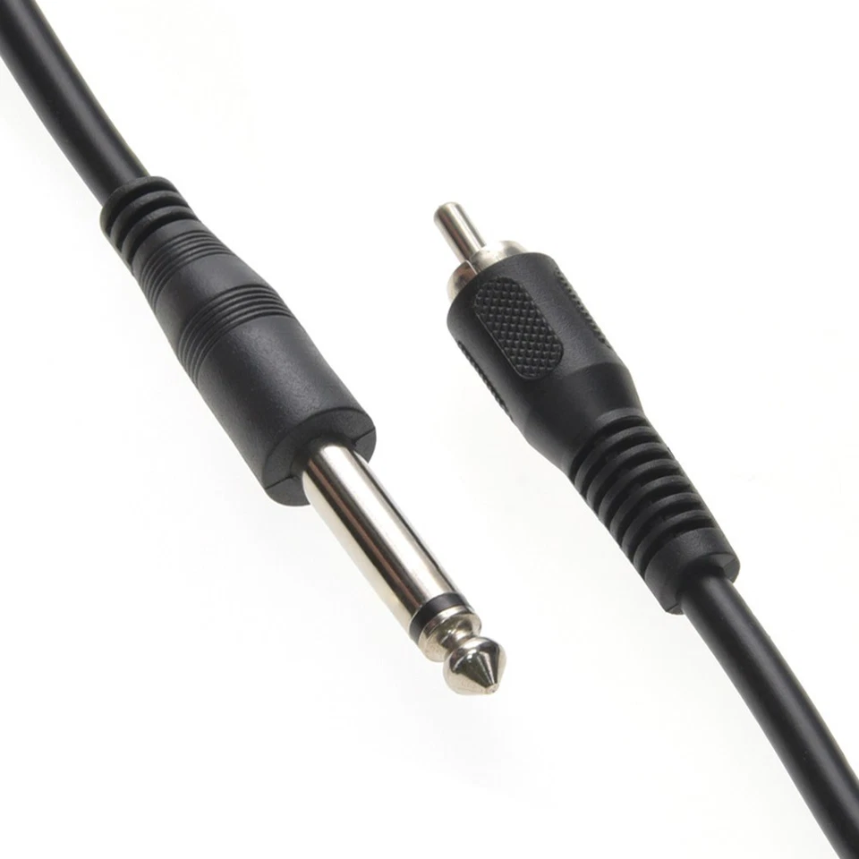 6FT 6.35mm 1/4" TS Mono Male to RCA Male Guitar Instrument Audio Cable Black - Image 4 of 4