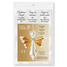 Solid Oak Birthstone Angel Crystal Suncatcher Ornament Kit-November/Topaz