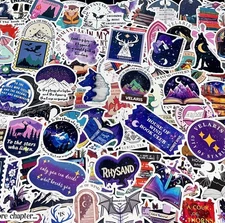 100PCS SJM Fantasy Book Stickers, Holographic Bookish Acotar Multicolored 