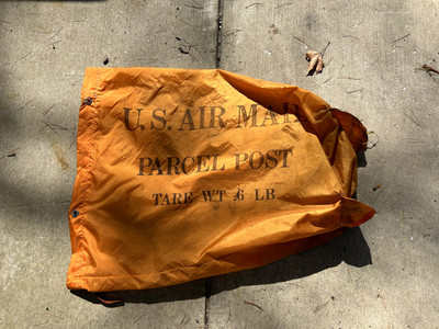 Vintage USPS Orange Air Mail Bag Nylon Parcel Post Sack  Dated 11-86