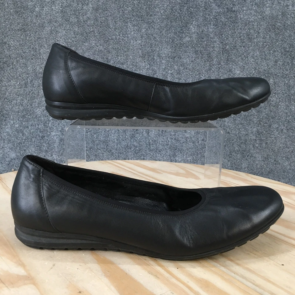 Gabor Shoes Womens US11 UK8.5 Casual Comfort Slip On Ballet Flats Black Leather - Image 2 of 4