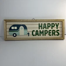 Happy Campers Wooden  Sign Decor Decorative Signage Art