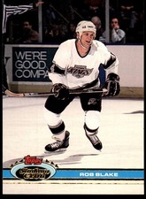 Rob Blake Los Angeles Kings 1991 Stadium Club Topps Rookie Card RC #348. rookie card picture
