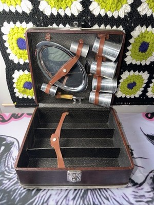 Vintage The Original Trav-L-Bar by Ever-Wear Portable Travel Bar W/ Case Brown
