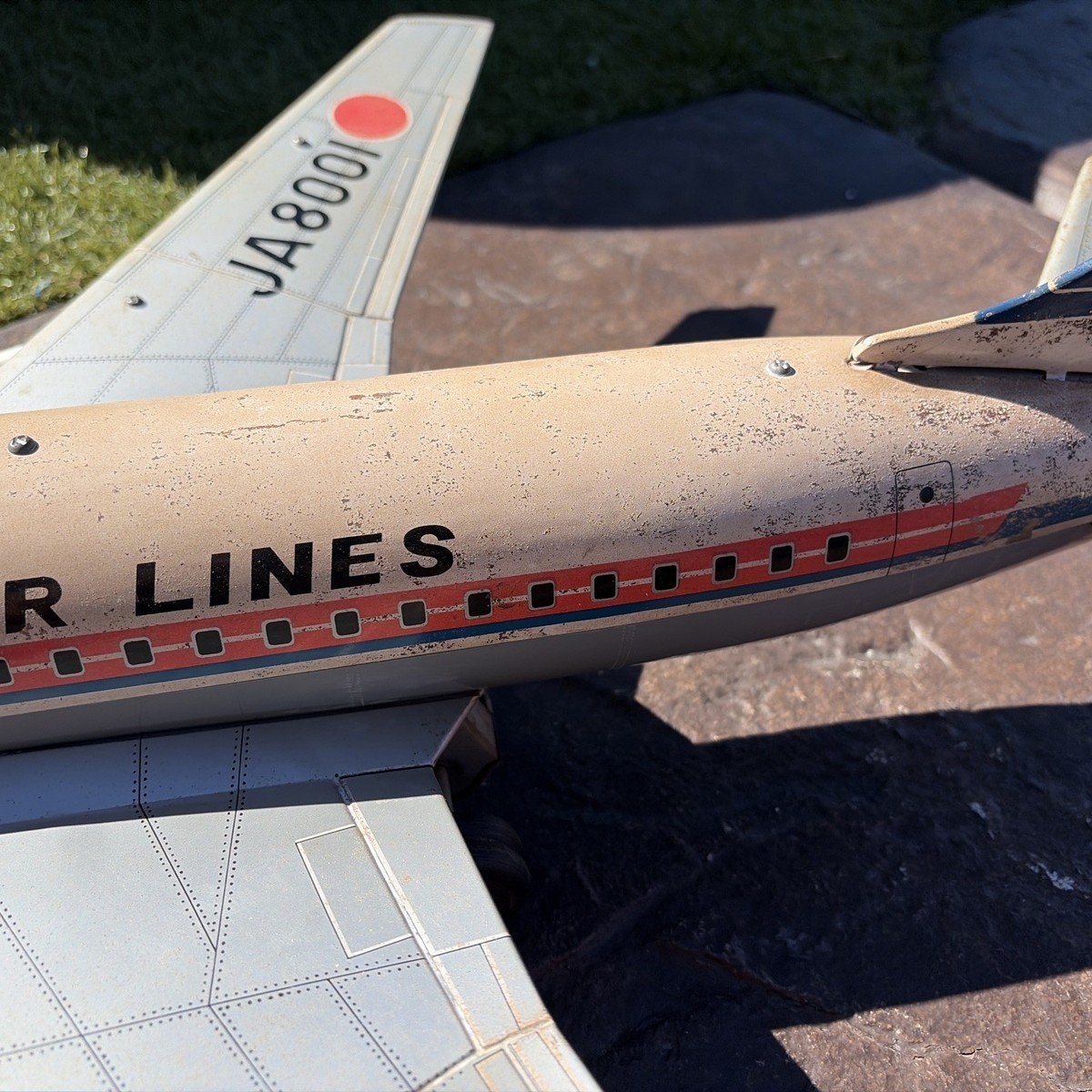 Vintage Nomura Tin Toy JAL DC-8 JA8001 Japan Airlines Jet Litho