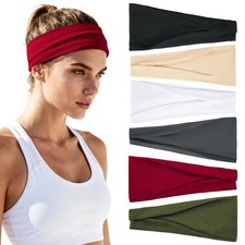 6 PCS Headbands For Women Non-Slip Workout Hair Bands Stretchy Athletic Yoga