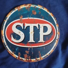 STP Classic Round 8" Metal Sign Wall Art Man Cave Garage Bar Gas Station Gas Oil