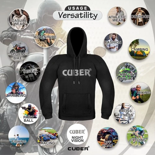 CUBER ARMORED MOTORCYCLE HOODIE SWEATSHIRT FOR MEN & WOMEN POWERSPORT image 7