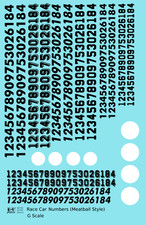 K4 G 124 Scale Decals Vintage Type Meatball Square Race Car Numbers Black White