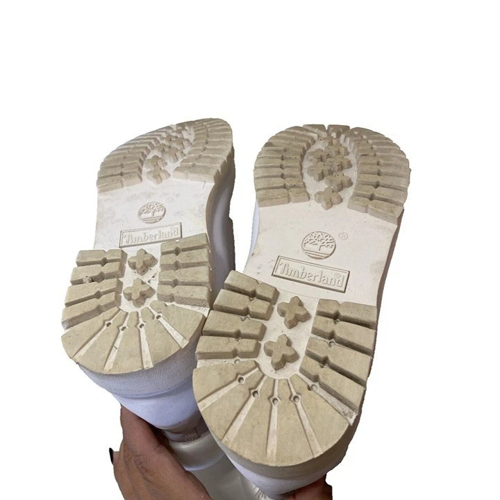 Botas de encaje Timberland raras de cuero blanco punta redonda cadena dorada para hombre talla 7 Foto 4 de 4