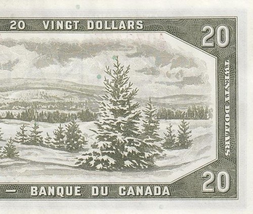 1954 BANK OF CANADA QEII $20 **DEVILS FACE** "A/E" ~Plate No. 1/1~ (( GEM UNC )) - Bild 4 von 9