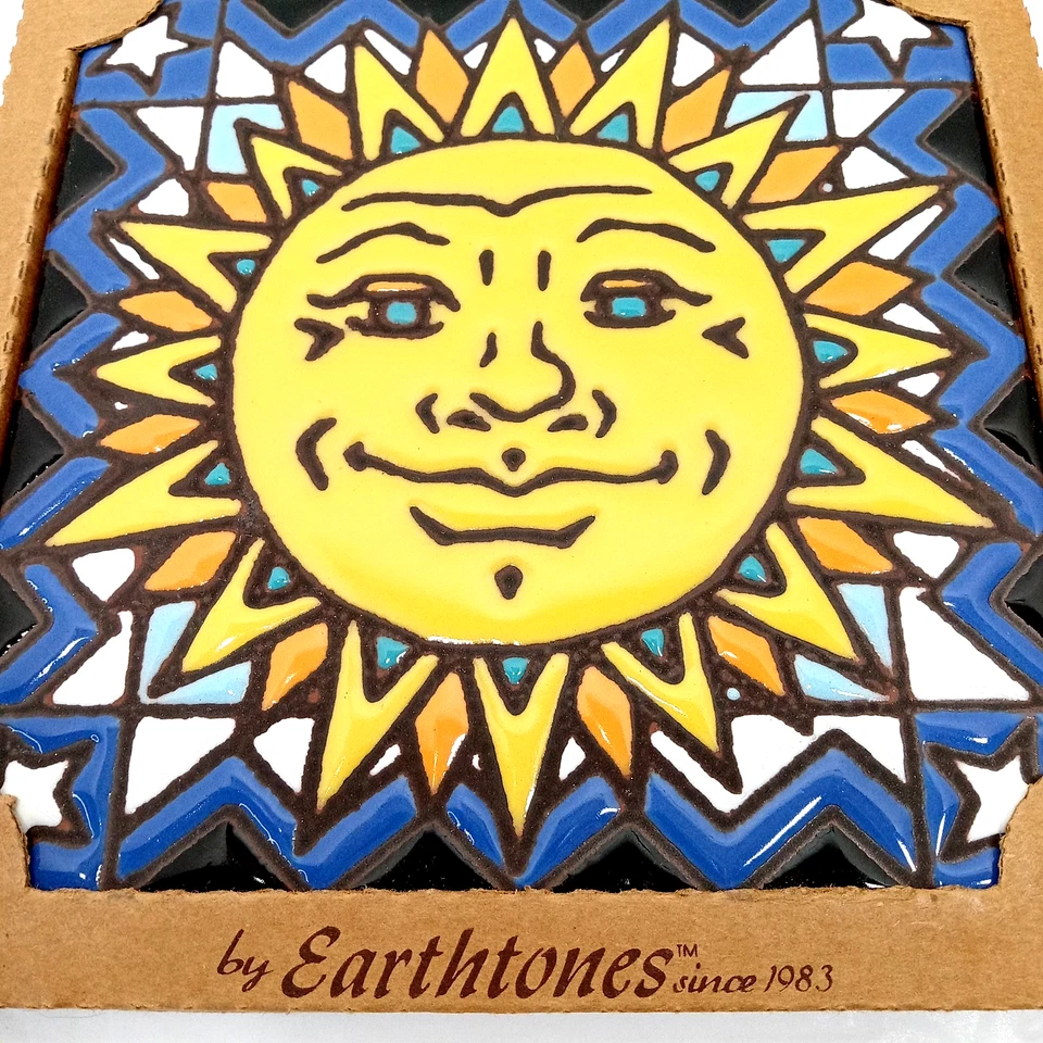 Vintage Ceramic Sun Tile Trivet Clay Southwest by Earthtones 6" by 6" - Image 4 of 4