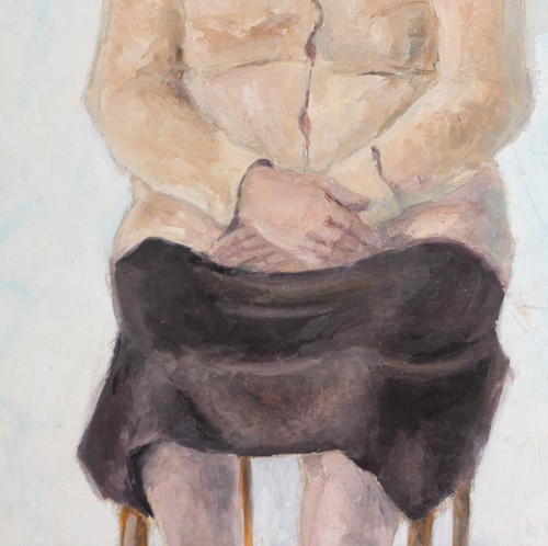 Pintura gouache original vintage retrato mujer - Imagen 10 de 15
