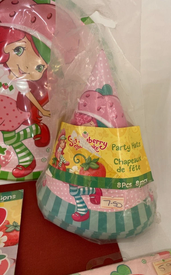 2012 ❤ Pastel corto de fresa ❤ Lote de cumpleaños/fiesta - Platos servilletas sombrero deco's Foto 3 de 4
