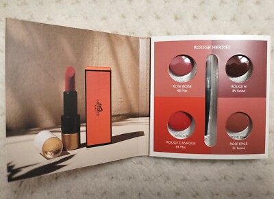 口紅 HERMES BEAUTY COLLECTION Rouge lipstick NEW Rouge Hermes Lipstick Sample of 4 New Color,Rouge H Casaque