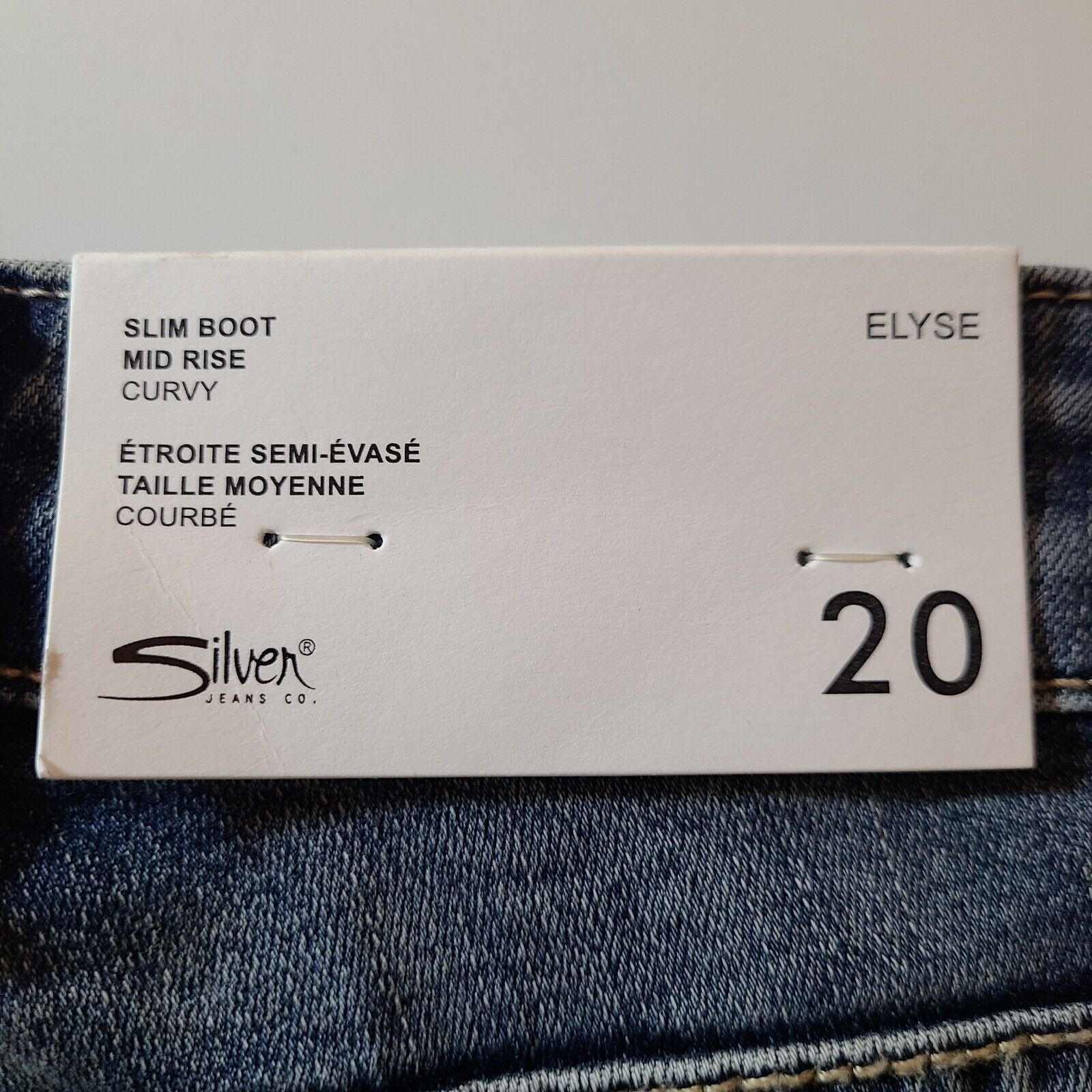 Silver Jeans Womens Size 20 Elsye Slim Boot Mid Rise Curvy Stretch Dark Wash NEW