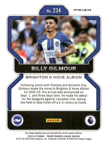 Billy Gilmour 2022-23 Prizm Premier League #234 Pink Prism Mosaic - Picture 2 of 2