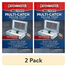 (2 pack) Catchmaster Reusable Multi-Catch Mouse Trap - Free Glue Board Included