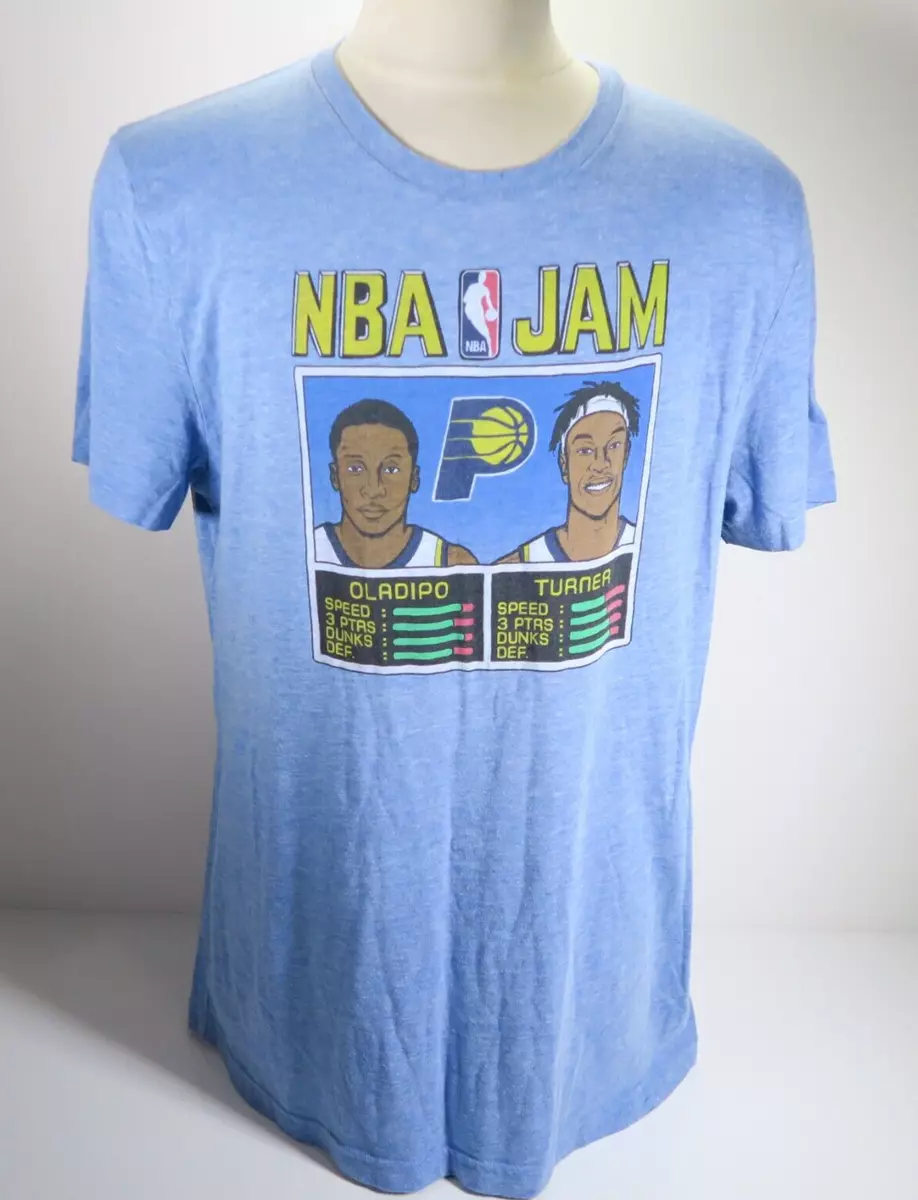 Homage NBA Jam Mens XL Shirt Blue Cotton Indiana Pacers Oladipo Turner Crew