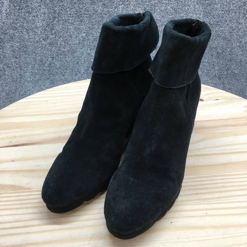 Steven by Steve Madden Botas Mujer 10 M Berkli Botín Cuero Negro Cuña Foto 4 de 4