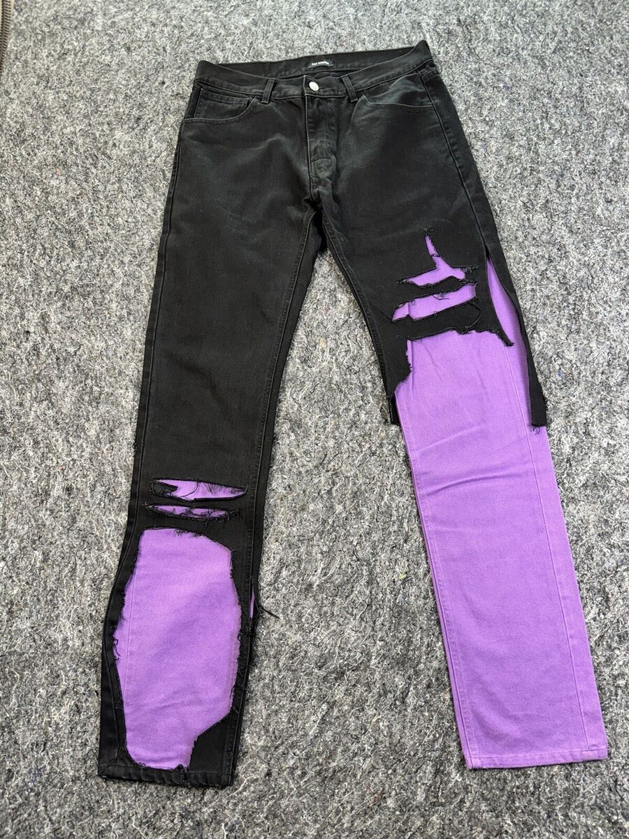 Raf Simons Distressed Layerd Jeans Black And Purple 32 | eBay Raf Simons Distressed Layerd Jeans Black And Purple 32 | eBay