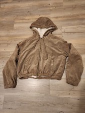 Reserve Fairfax Cropped Hooded Jacket Hoodie Brown  Size Xl