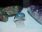 Vintage Sterling Silver Men's Blue Sodalite Cabochon Band Ring Sz 9 6.9 Gram — photo 6