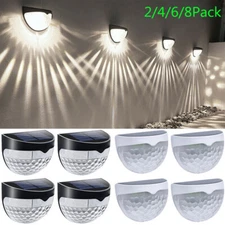 Waterproof 2-8 Pack Solar 6-LED Wall Light Garden Fence Yard Decor Street Lamps