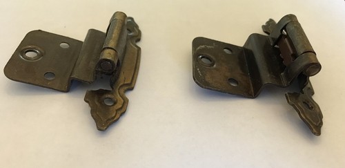Two Pair Antique Brass Hinges 3/8” Inset Face-Mount Cabinet Belwith. Preowned - Bild 4 von 11