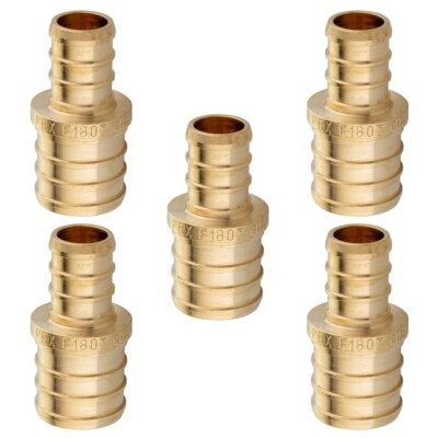 5 PCS PEX 1/2'' x 3/4'' Pex Reducing Coupling Brass Crimp Fittings Barb LEAD FREE