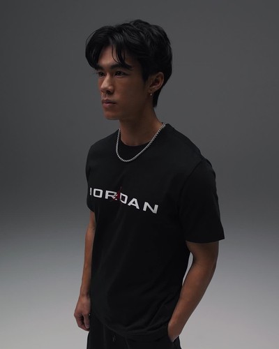 Nike Jordan Air Men's T-shirt IB7353-010 Black/White US Size XS-3XL New - Picture 6 of 7
