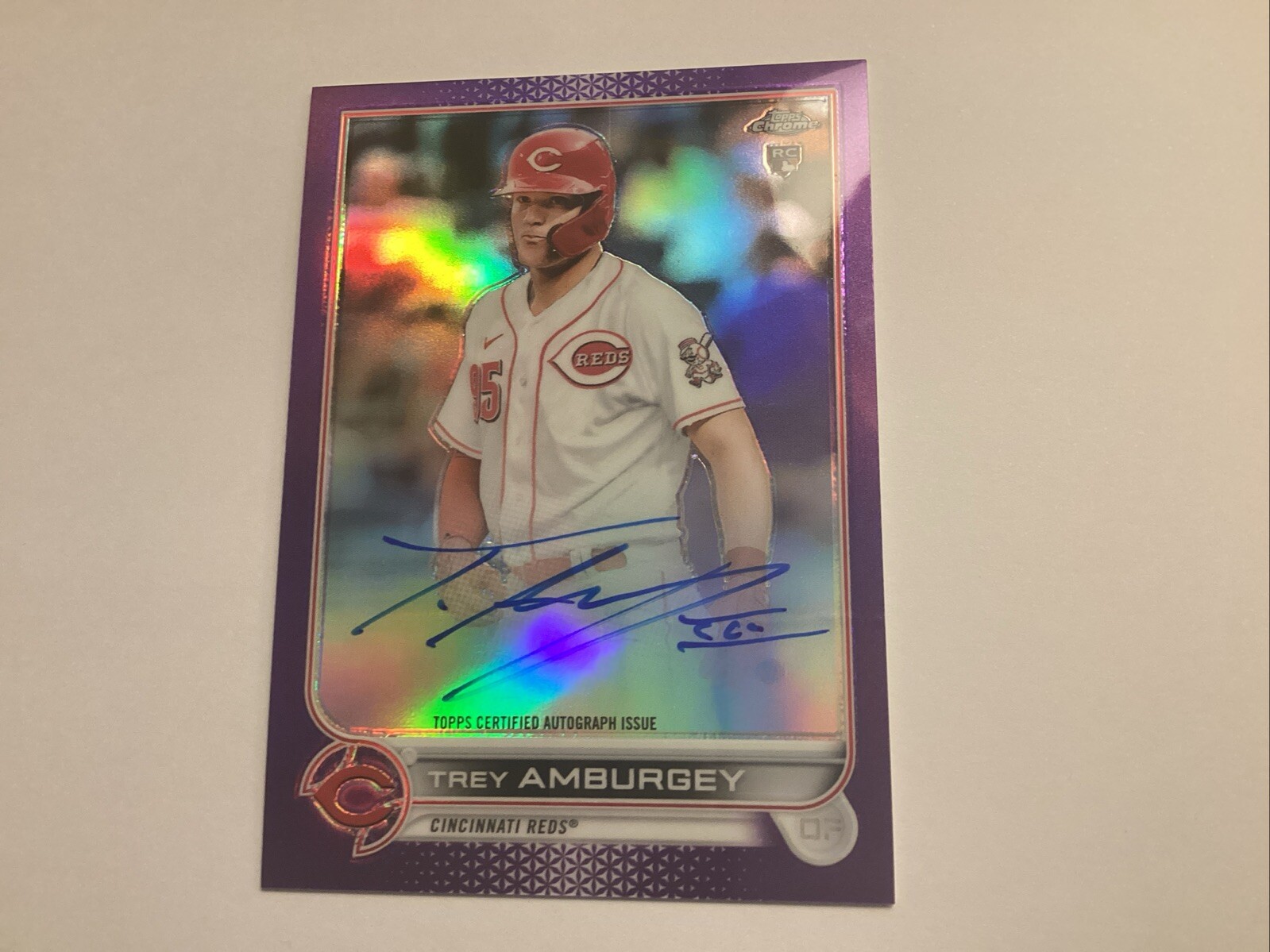 2022 Topps Chrome Purple Refractor /250 Trey Amburgey #RA-TA Rookie Auto RC d