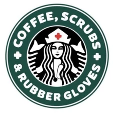 Coffee Scrubs Rubber Gloves Sticker Decal funny surgeon doctor nurse