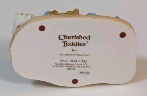 Cherished Teddies Ira, You Deserve A Good Rest, 4007746, Complete In Box - Picture 5 of 11