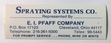 Vintage Spraying Systems Co Cleveland Ohio Coal Mining Sticker Decal