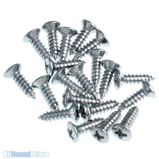 20 Pickguard Screws for Fender® Guitar or Bass Strat® / Tele® BLACK CHROME GOLD